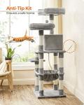 56-Inch Cat Tree Tower with Hammock and Scratching Posts