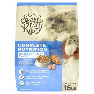 Chicken & Turkey Flavor Dry Cat Food, 16 lb