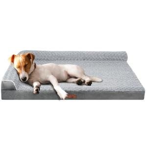 Velvet Large Dog Bed with Egg Crate Foam