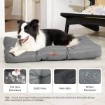 Large Washable Dog Bed Mattress with Cushion, Grey