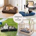Large Washable Dog Bed Mattress with Cushion, Grey