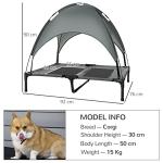 PawHut 92cm Elevated Dog Bed with Canopy