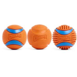 Chuckit! Fetch Medley Rubber Dog Balls, 3 Pack