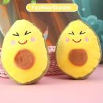 Yellow Avocado Squeaky Chew Toy for Dogs