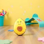 Yellow Avocado Squeaky Chew Toy for Dogs