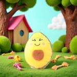 Yellow Avocado Squeaky Chew Toy for Dogs