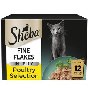 Sheba Poultry Flakes Wet Cat Food, 12 Pack