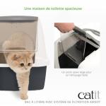 Catit Large Hooded Grey Litter Box with Filter