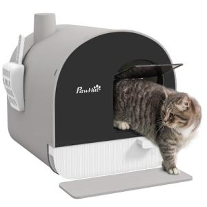 Hooded Cat Litter Tray with Mat and Scoop