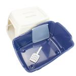 Large Hooded Cat Litter Box - Blue