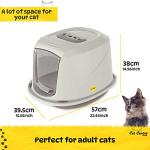 Jumbo Grey Hooded Litter Tray for Cats