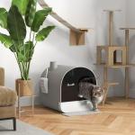 Hooded Cat Litter Tray with Mat and Scoop