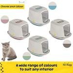 Jumbo Grey Hooded Litter Tray for Cats