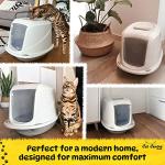 Jumbo Grey Hooded Litter Tray for Cats