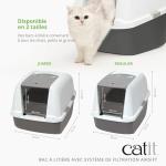 Catit Large Hooded Grey Litter Box with Filter