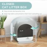 Hooded Cat Litter Tray with Mat and Scoop