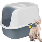 Hooded Dark Grey Litter Tray with Charcoal Filter