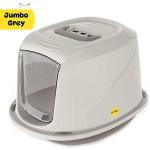 Jumbo Grey Hooded Litter Tray for Cats