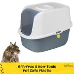 Covered Cat Litter Tray with Flap Door