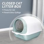 Enclosed Cat Litter Box with Odor Control