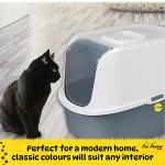 Hooded Dark Grey Litter Tray with Charcoal Filter