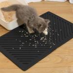 Silicone Cat Litter Mat, Waterproof Non-Slip Black