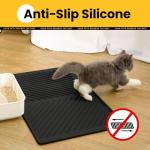 Silicone Cat Litter Mat, Waterproof Non-Slip Black
