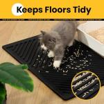 Silicone Cat Litter Mat, Waterproof Non-Slip Black