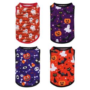 Halloween Ghost Dog Shirts - 4 Pack for Pets
