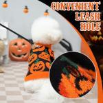 Halloween Pumpkin Dog Sweater with Leash Hole