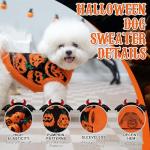 Halloween Pumpkin Dog Sweater with Leash Hole