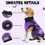 CooShou Halloween Dog Sweater with Spooky Patterns