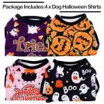 Halloween Dog Shirts 4 Pack for Medium Large Dogs
