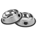 2 Pack Non-Slip Stainless Steel Cat Bowls