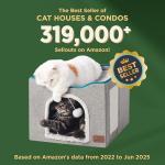 Cozy Large Cat Cave Bed with Scratch Pad