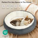 Round Donut Cat and Dog Cushion Bed, 20in