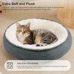Round Donut Cat and Dog Cushion Bed, 20in