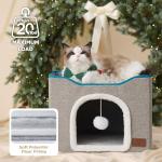 Cozy Large Cat Cave Bed with Scratch Pad