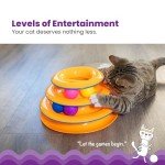 3-Tier Cat Track Toy with Spinning Balls, Orange
