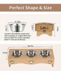 Elevated Cat Food Bowls Set with Wooden Stand