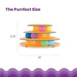 3-Tier Cat Track Toy with Spinning Balls, Orange