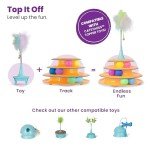3-Tier Cat Track Toy with Spinning Balls, Orange