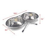 Van Ness Raised Double Dish Feeder for Cats and Dogs