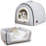 OMIVIER Foldable Cat Bed - Indoor Pet House