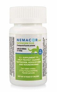 Nemacor Cat Tapeworm Tablets for Cats 2-16 lbs