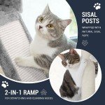 Allewie 68-Inch Multi-Level Cat Tree House - Light Grey