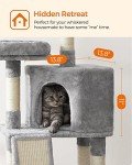 Feandrea 45.3-Inch Cat Tower with Scratching Post