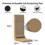 Large L-Shaped Cat Scratcher with Toy Ball