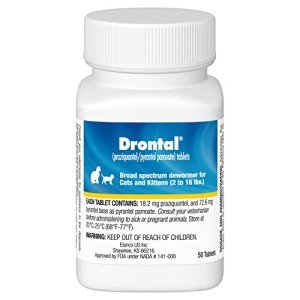 Drontal Dewormer Tablets for Pets, 50 ct