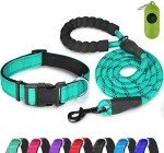 Reflective Dog Collar & Leash Set for Large Dogs